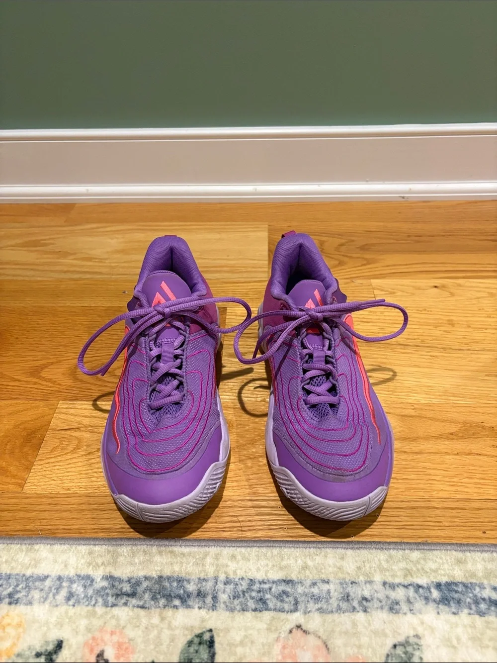Nike Kids Purple Sneakers with Pink Swoosh